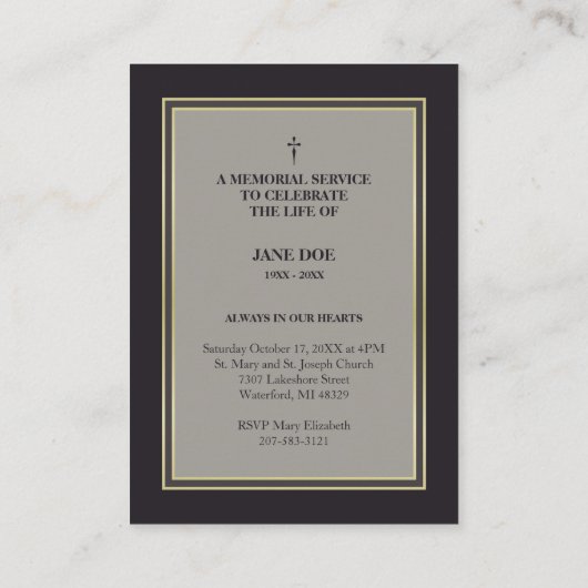 Motivational Quote with Buttefly in Loving Memory Visitekaartje (Achterkant)