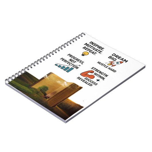 "Motivational Quotes Notebook – Dream Big, Hustle Notitieboek (Linkerzijde)