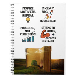 "Motivational Quotes Notebook – Dream Big, Hustle  Notitieboek