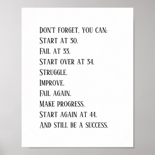 Motivational Quotes Poster White Background (Voorkant)