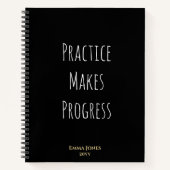 Motivational Quotes Practice Makes Progress Custom Notitieboek (Voorkant)