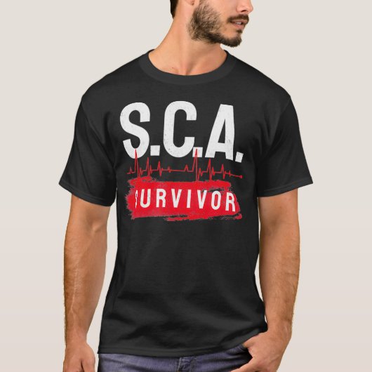 Motivational SCA Survivor Heart Attack SCA Awarene T-shirt (Voorkant)