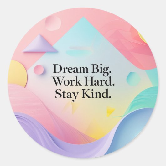 Motivational Sticker Set – "Dream Big. Work Hard.  (Voorkant)