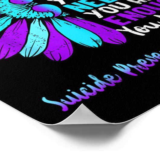 Motivational Suicide Prevention Awareness Teal Pur Poster (Hoek)