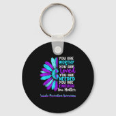 Motivational Suicide Prevention Awareness Teal Pur Sleutelhanger (Voorkant)