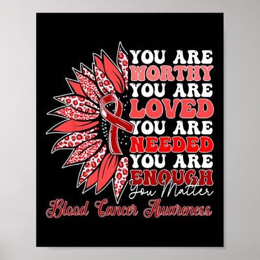 Motivational Sunflower Bloedkanker Bewustzijn Mann Poster (Voorkant)