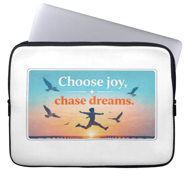 Motivational Sunset Quote Art Laptop Sleeve (Voorkant)