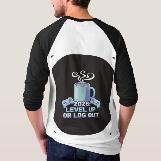 Motivational T-Shirt | Level Up or Log Out Gamer C (Achterkant)