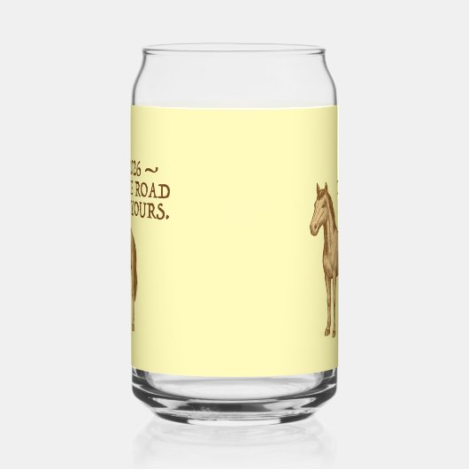 Motivational text and horse blikvorm glas (Rechts)