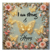 Motivational text with butterflies #2 perfect poster (Voorkant)