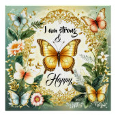 Motivational text with butterflies #3 perfect poster (Voorkant)