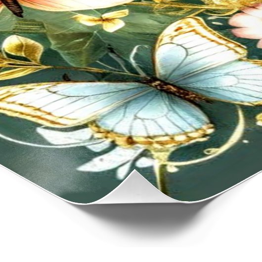 Motivational text with butterflies #3 perfect poster (Hoek)