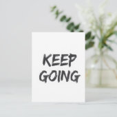 Motivational typography keep going paint stroke briefkaart (Staand voorkant)