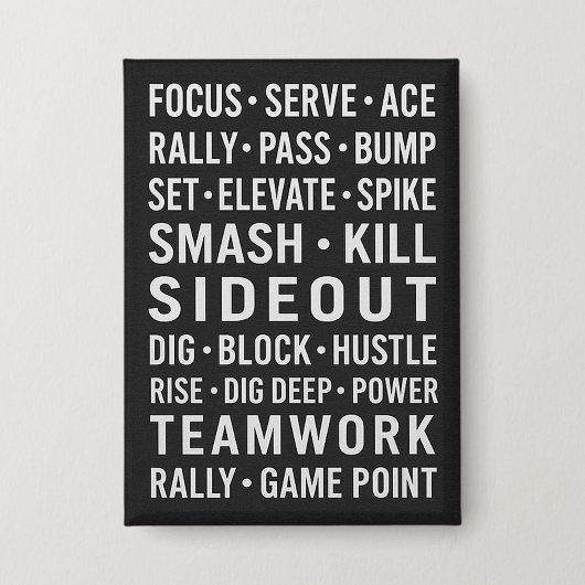 Motivational Volleyball Button (Voorkant)