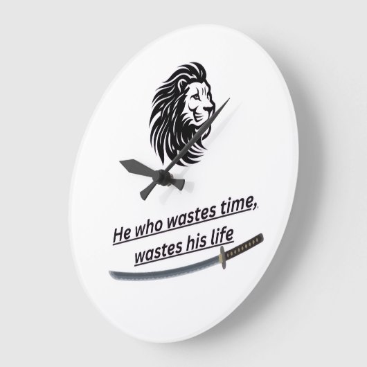 Motivational Wall Clock – Time Is Precious Quote  Grote Klok (Hoek)