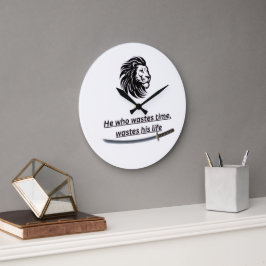Motivational Wall Clock – Time Is Precious Quote  Grote Klok