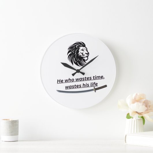Motivational Wall Clock – Time Is Precious Quote  Grote Klok (Huis)