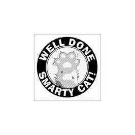 Motivational Well done Smarty Cat Cute Reward Rubberstempel