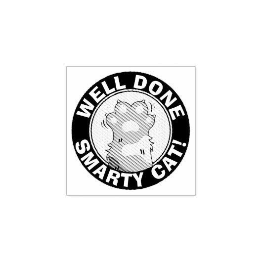 Motivational Well done Smarty Cat Cute Reward Rubberstempel (Afrduk)