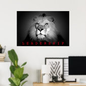 Motivationeel Leiderschap Koning Leeuw Poster (Thuiskantoor)