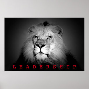 Motivationeel Leiderschap Koning Leeuw Poster