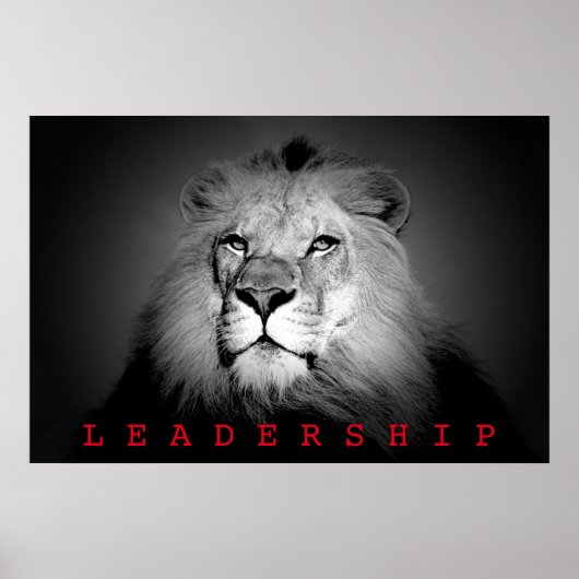 Motivationeel Leiderschap Koning Leeuw Poster (Voorkant)