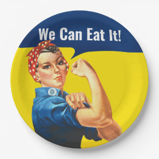 Motiveer de lol "Rosie de Riveter" "We kunnen het  Papieren Bordje