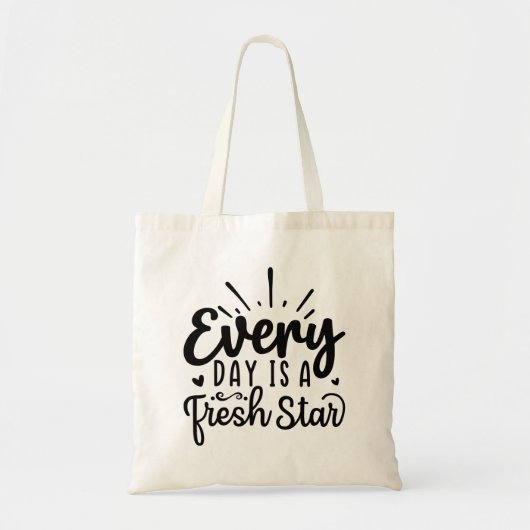 Motiveer en inspireer met onze Fresh Start Canvas Tote Bag (Voorkant)