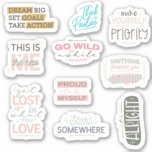 Motiveer jezelf! 10 Motivatie Sticker Pack (Voorkant)