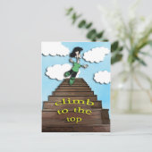 Motiveer-klim naar de top briefkaart (Staand voorkant)