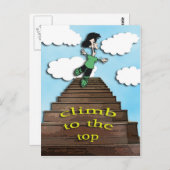 Motiveer-klim naar de top briefkaart (Voorkant / Achterkant)