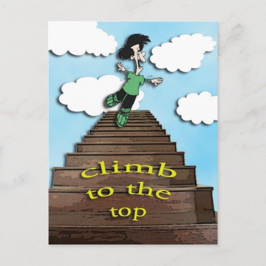 Motiveer-klim naar de top briefkaart (Voorkant)