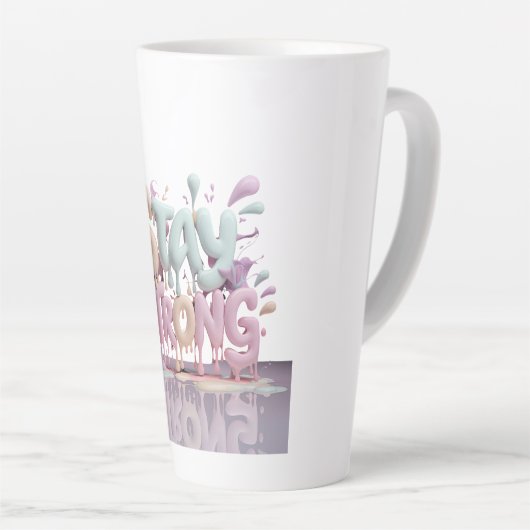 Motiveer om sterk te blijven latte mok (Rechterhoek)