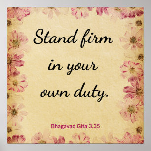 Motiverend Beige Roze Gita Plicht Standvastigheid Poster