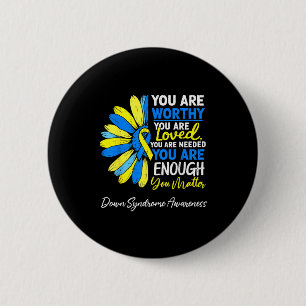 Motiverend downsyndroom bewustzijn t21 trisomie ronde button 5,7 cm