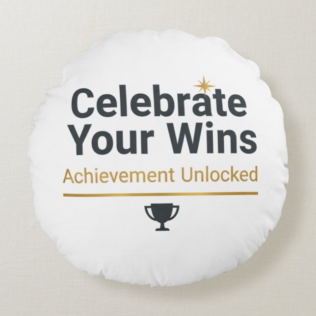 Motiverend geschenk voor succes  rond kussen (Voorkant)