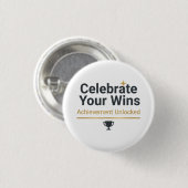 Motiverend geschenk voor succes ronde button 3,2 cm (Voorkant /achterkant)