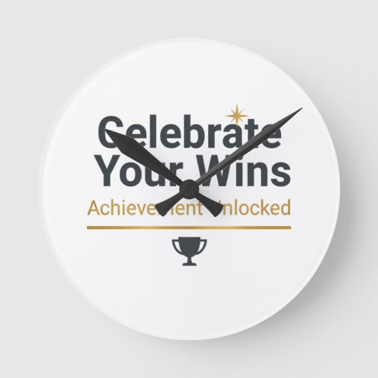Motiverend geschenk voor succes ronde klok (Voorkant)