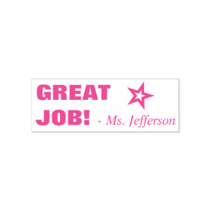 Motiverend "GEWELDIG WERK!" Educator Rubber Stamp Zelfinktende Stempel