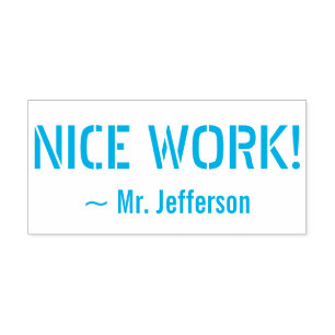 Motiverend "GOED WERK!" + Aangepaste naam van de d Zelfinktende Stempel