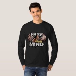 Motiverend grafisch T-shirt met lange mouwen voor