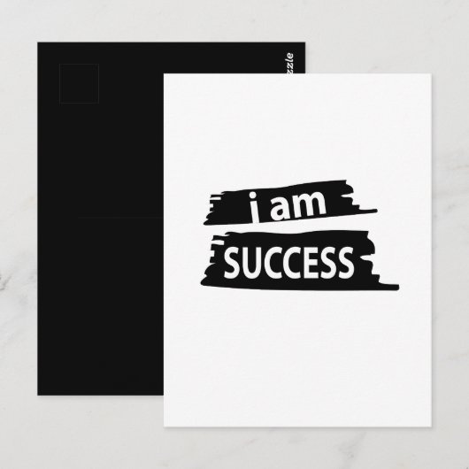 Motiverend Ik ben Succes Motiverend Briefkaart (Voorkant / Achterkant)