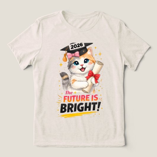 Motiverend kat afstudeer T-shirt (Design voorkant)
