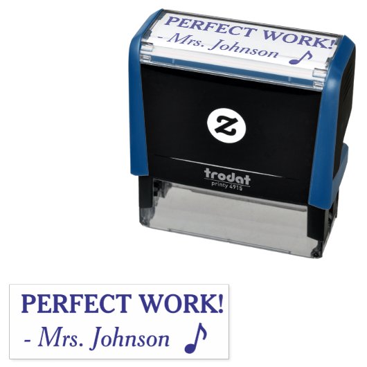 Motiverend "PERFECT WERK!" Teacher Rubber Stamp Zelfinktende Stempel (In situ)