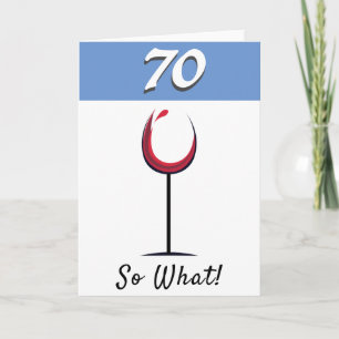 Motiverend Rode Wijn Glas 70ste Verjaardag Kaart