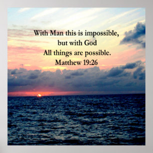 MOTIVEREND SUNRISE MATTHEW 19:26 PHOTO ONTWERP POSTER