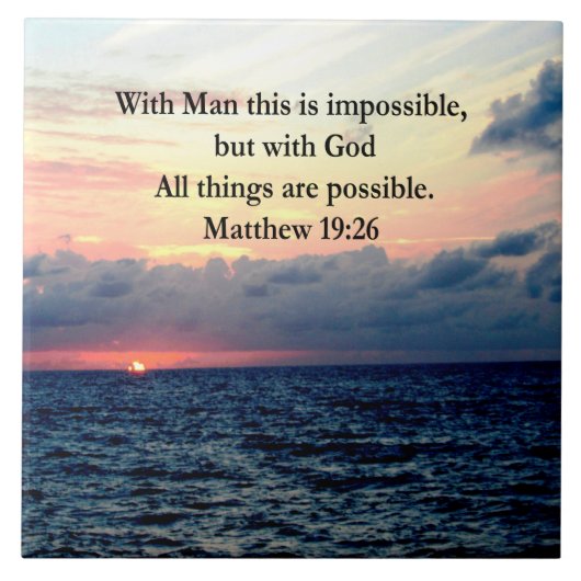 MOTIVEREND SUNRISE MATTHEW 19:26 PHOTO ONTWERP TEGELTJE (Voorkant)