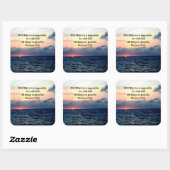 MOTIVEREND SUNRISE MATTHEW 19:26 PHOTO ONTWERP VIERKANTE STICKER (Vel)