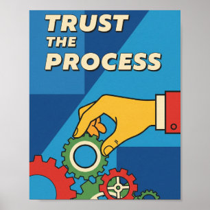 Motiverend Vertrouw Op Het Proces Retro Poster