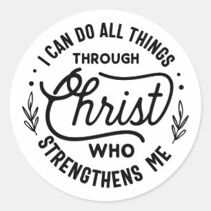Motiverende Alles Door Christus Citaat Ronde Sticker